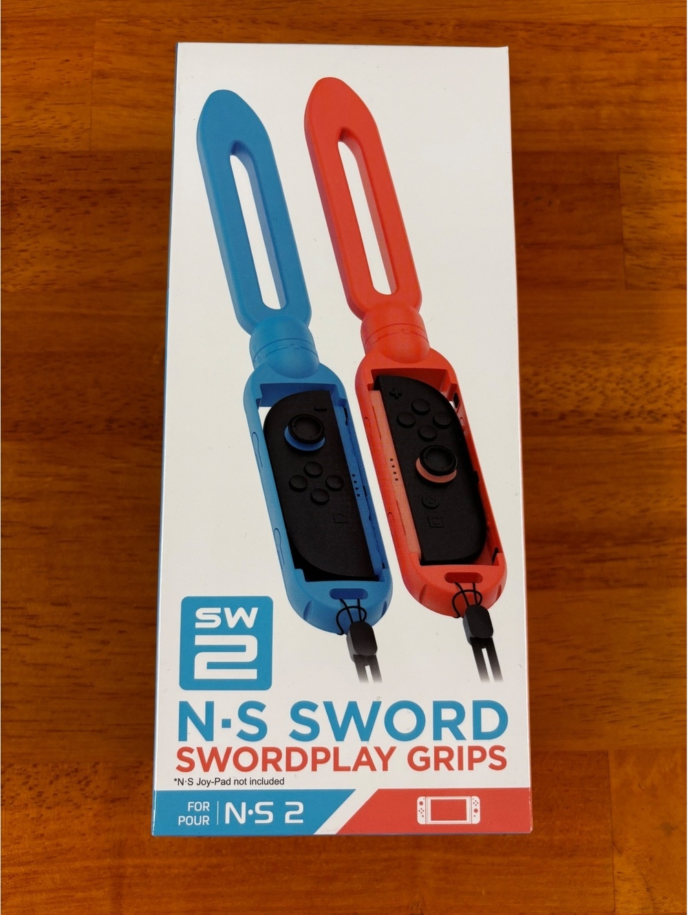 N-S Sword Swordplay Grips for Nintendo Switch Joy-Con Controllers, Blue and Red